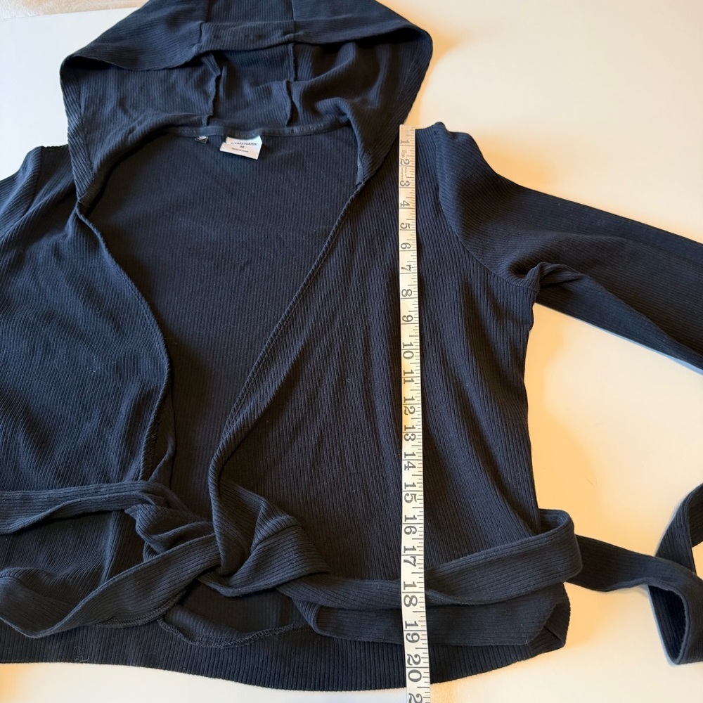 Gymshark hooded ribbed wrap top, black, size M - Picture 6 of 9